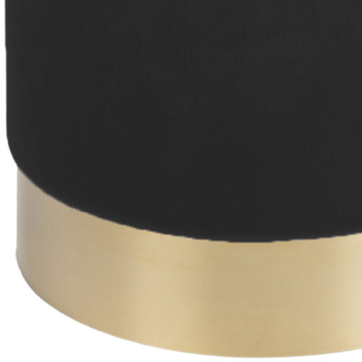 MILLS-Puf de terciopelo negro base color latón ø34 cm