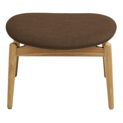 FRIDA-Pouf in rovere naturale e tessuto marrone