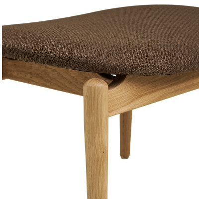 FRIDA-Pouf in rovere naturale e tessuto marrone