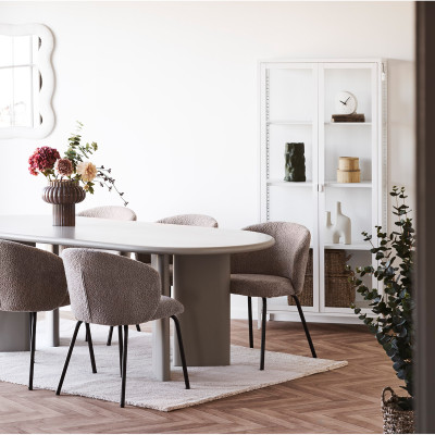 MAINE-Aufbewahrungsschrank mit 2 Glastüren weißer Stahl 80 x 175 cm