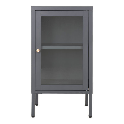 CITY-Mobile contenitore con 1 anta in vetro metallo grigio 38x70 cm
