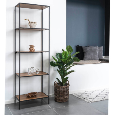 CHIC-Regal 5 Ablagen Eiche und Metall 51 x 170 cm