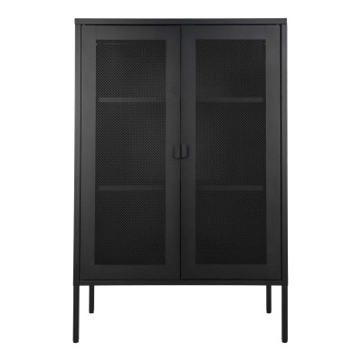 STAK-Mobile contenitore con 2 ante in rete di acciaio nero 80x120 cm