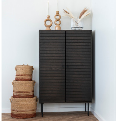 LOGIA-Hohes Sideboard aus geräucherter Eiche 80 x 130 cm