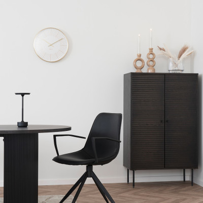 LOGIA-Aparador alto en roble ahumado 80x130 cm