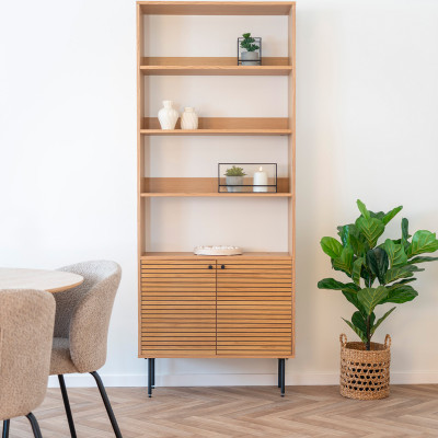 LOGIA-Libreria 2 ante in rovere naturale 80x200 cm