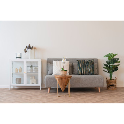 CITY-Mobile contenitore con 2 ante in vetro e metallo bianco 80x80 cm