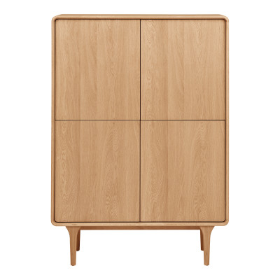 BONA-Credenza vintage a 4 ante in rovere naturale 100x140 cm