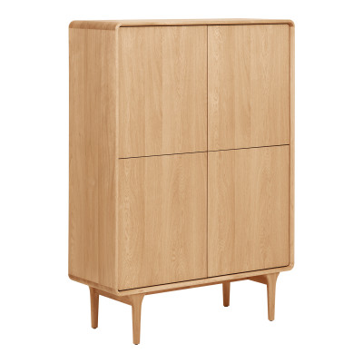 BONA-Vintage 4-türiges Highboard aus Eiche Natur 100 x 140 cm