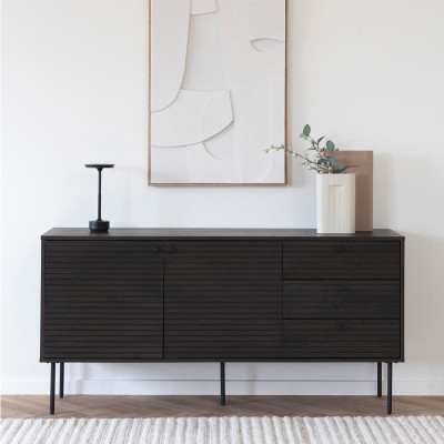 LOGIA-Credenza in rovere fumé 150 cm con cassetti a destra