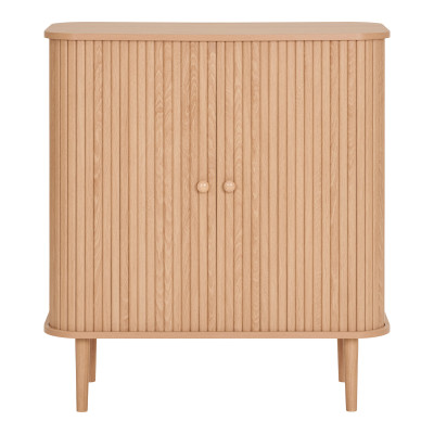 PERLE-Mueble de almacenaje decorativo de madera natural 80x87 cm