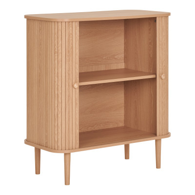 PERLE-Mobile contenitore con decoro in legno naturale 80x87 cm