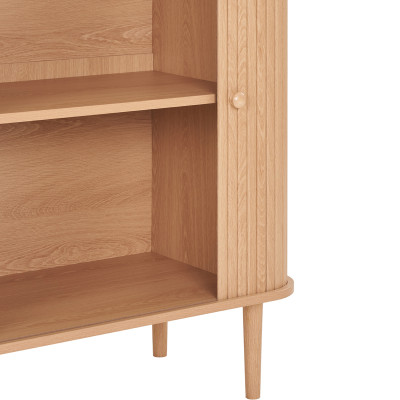 PERLE-Mueble de almacenaje decorativo de madera natural 80x87 cm