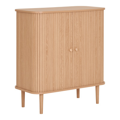 PERLE-Mueble de almacenaje decorativo de madera natural 80x87 cm