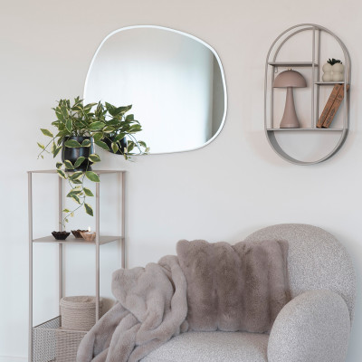 FIX-Ovales Wandregal aus grauem Stahl 35 x 60 cm