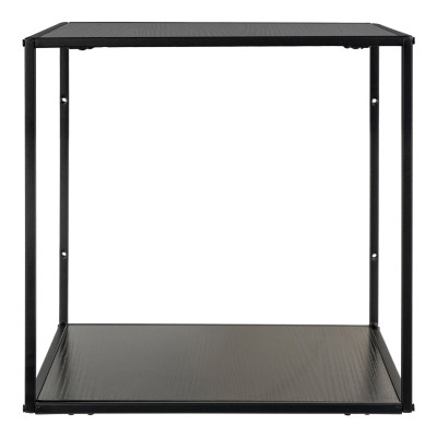 CHIC-Étagère murale noire et métal 36x36 cm