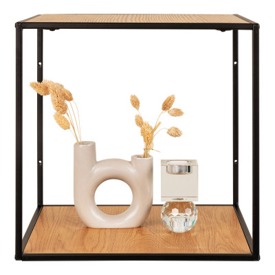 CHIC-Mensola da parete in rovere e metallo 36x36 cm