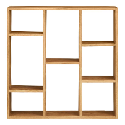 KUB-Étagère murale 8 niches en chêne massif 70x70 cm