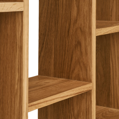 KUB-Mensola da parete con 8 nicchie in rovere massello 70x70 cm