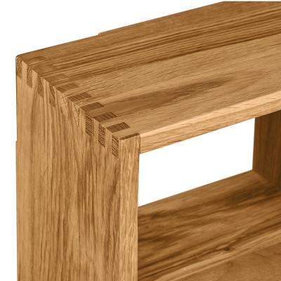 KUB-Mensola da parete con 8 nicchie in rovere massello 70x70 cm