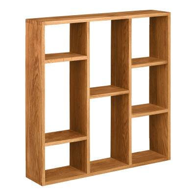 KUB-Étagère murale 8 niches en chêne massif 70x70 cm