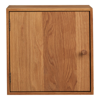 KUB-Cubo mural con 1 puerta en roble macizo 30x30 cm