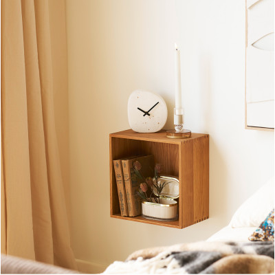 KUB-Cube mural 1 niche en chêne massif 30x30 cm