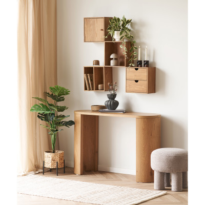 KUB-Cubo da parete con 2 cassetti in rovere massello 30x30 cm