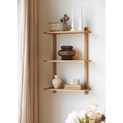 KUB-Estante de pared de roble macizo 50x75 cm
