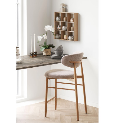 KAZ-Estantería de pared 9 compartimentos en madera natural 46x46 cm