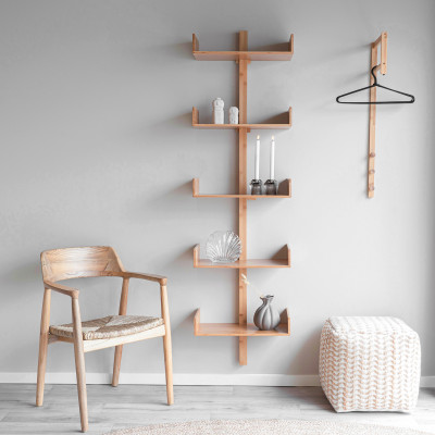 VALI- Étagère murale en bambou naturel 50x180 cm
