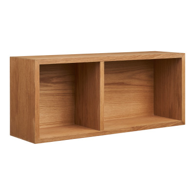 BENK- Étagère murale 2 cases,chêne naturel 71x30 cm