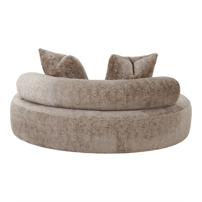 ANTIK-Love seat en tissu chenillé beige ø160 cm