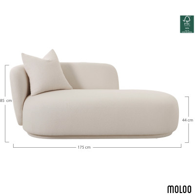 DAYTON-Chaiselongue aus ecrufarbenem Stoff