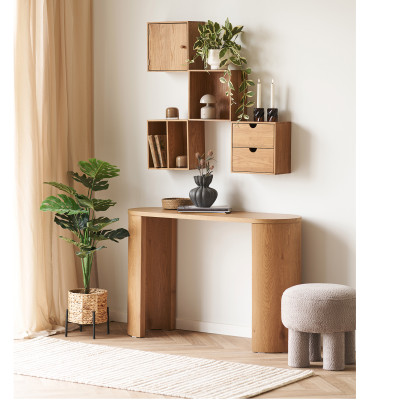 KUB-Set di 4 cubi da parete in rovere massello 30x30 cm