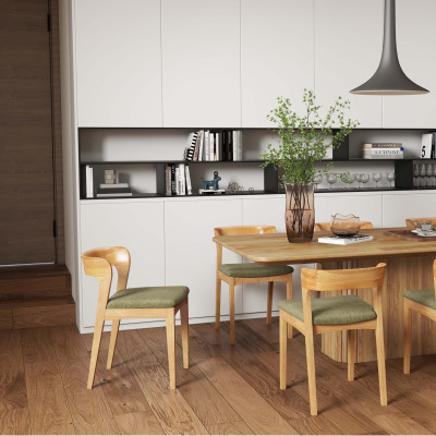 Silla de comedor de diseño moderno TINA Salvia, juego de 2