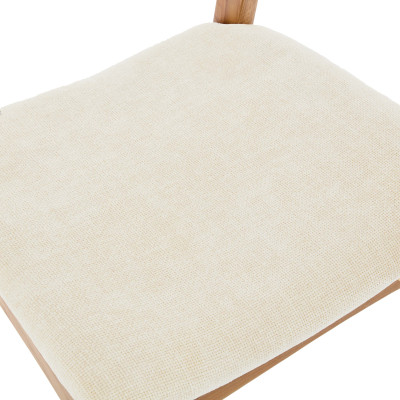TINA-Chaise en Chêne massif et tissu Bliss Ecru (x2)