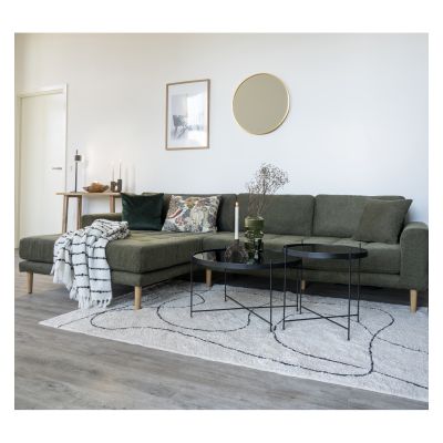 ROMA-Table basse acier noir et verre ø70cm