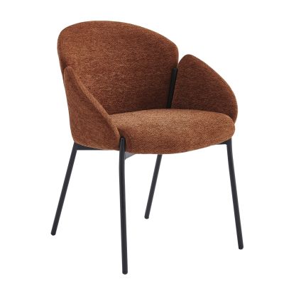 CANDICE-Silla de tela terracota (x2)