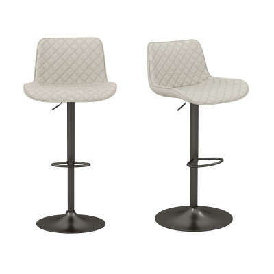 DINO Moderner, höhenverstellbarer Barhocker, Leinenfarbe, 2er-Set