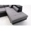 Canapé d'angle droit convertible tissu gris / PU noir MILO